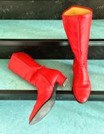Vintage stijl, retro mod sixties 60's laarzen maat 40 rood, Hoge laarzen, Ophalen of Verzenden, Zo goed als nieuw, Rood