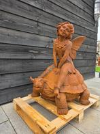 💥💥 Fee op Schildpad - Tuin beeld gietijzer, Tuin en Terras, -, Engelenbeeld, -, Ophalen of Verzenden