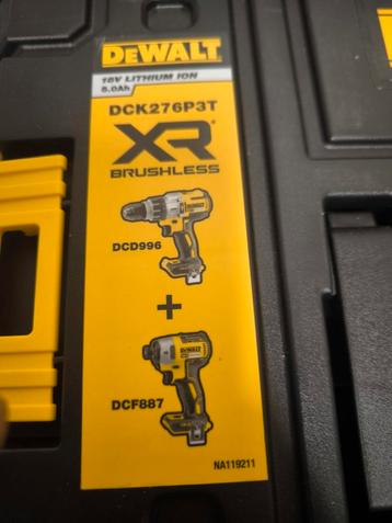 dewalt 18v 5ah combiset dck276p3t beschikbaar voor biedingen