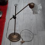 staande, antieke tafellamp - verstelbaar - koper, Antiek en Kunst, Ophalen