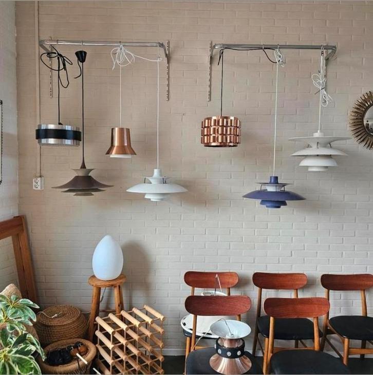 Ophangklare Vintage design Lampen Scandinavisch Deens, Huis en Inrichting, Lampen | Hanglampen, Zo goed als nieuw, Minder dan 50 cm