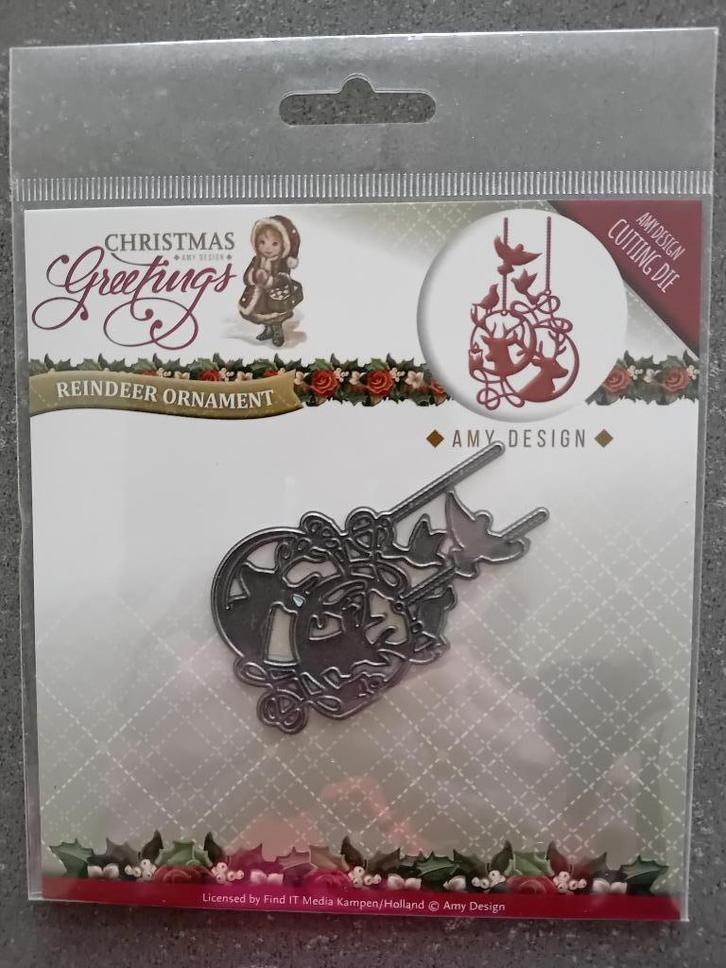 Amy design Christmas Greetings snijmal "rendier" (nieuw), Hobby en Vrije tijd, Kaarten | Zelf maken, Nieuw, Pons of Mal, Kerst