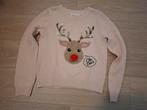 Kersttrui met rendier roze met keerbare pailletten., Ophalen of Verzenden, H&M, Meisje, Trui of Vest