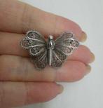 Zilveren oud broche filigrain vlinder nr.229, Minder dan 4 cm, Ophalen of Verzenden, Zo goed als nieuw, Zilver