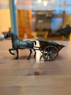 Messing Paard en boerenwagen - vintage, Ophalen of Verzenden