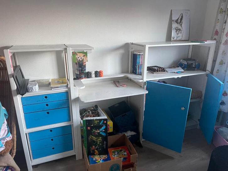 Lundia bureau met (laden)kasten, Huis en Inrichting, Bureaus, Gebruikt, Ophalen