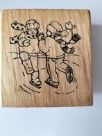 Houten Stempel - Schaatsende Kinderen, Ophalen, Gebruikt, Houten stempel