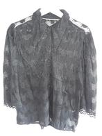 Minus Zwarte Kanten Blouse Maat M, Maat 38/40 (M), Minus, Verzenden, Zwart