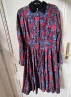 Vintage Laura Ashley jurk bloemen katoen & fluweel, Kleding | Dames, Jurken, Maat 38/40 (M), Overige kleuren, Ophalen of Verzenden