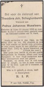 Theodora J. Schuijlenburch 1856 Uden + 1940 Erp, 83 jr, Verzamelen, Verzenden, Bidprentje