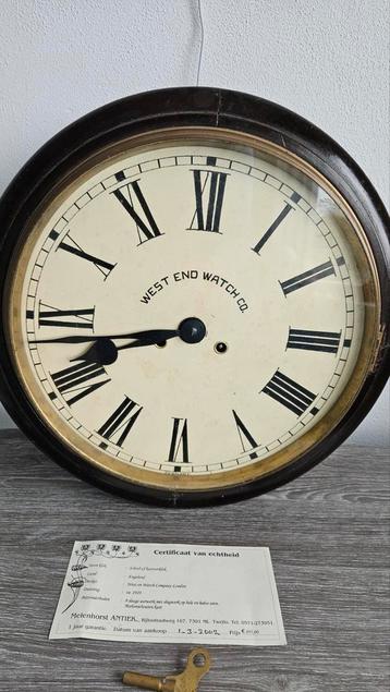 Antieke Schoolklok West End Watch Co. ca. 1920 beschikbaar voor biedingen