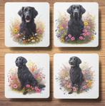 Flatcoated Retriever Lente onderzetters met houder, Ophalen of Verzenden, Nieuw, Glas of Kopje