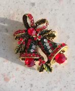 schitterende kristal strass Kerstbroche met 2 Kerstklokjes, Overige materialen, 4 tot 7 cm, Met strass, Nieuw