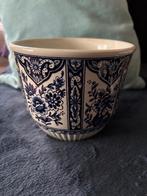 Vintage bloempot van Boch met Delfts blauw patroon, Antiek en Kunst, Ophalen of Verzenden