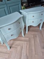 2 nachtkastjes, haltafeltjes, Huis en Inrichting, Zo goed als nieuw, 3 of 4 laden, Minder dan 100 cm, 25 tot 50 cm