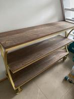 Ptmd Sidetable met Houten Bladen, Minder dan 50 cm, Eikenhout, Ophalen of Verzenden, Zo goed als nieuw