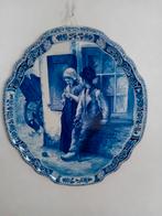 GROTE PLAQUETTE DELFTS BLAUW PORCELEYNE  FLES, Ophalen of Verzenden