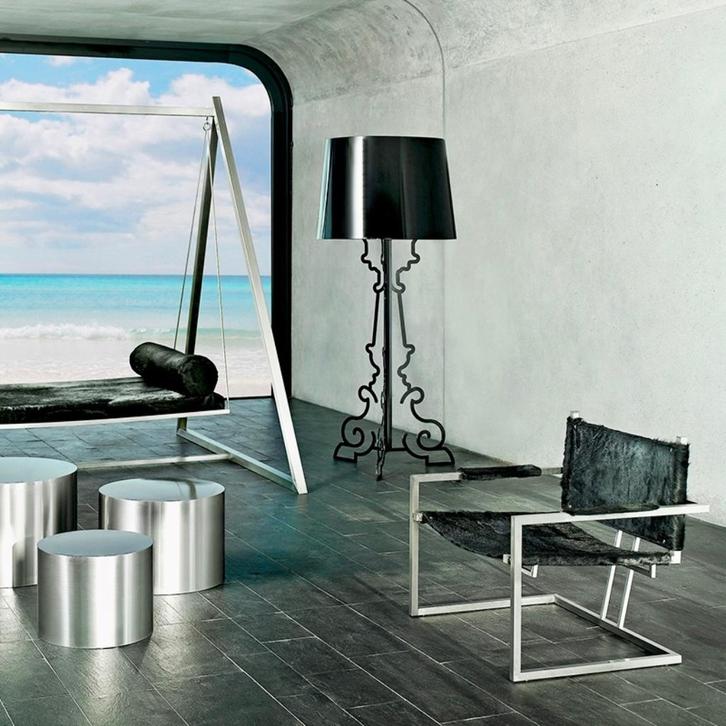 Philipp Plein LOUIS X barok RVS vloerlamp 185 cm 1 stuk, Antiek en Kunst, Kunst | Designobjecten, Ophalen