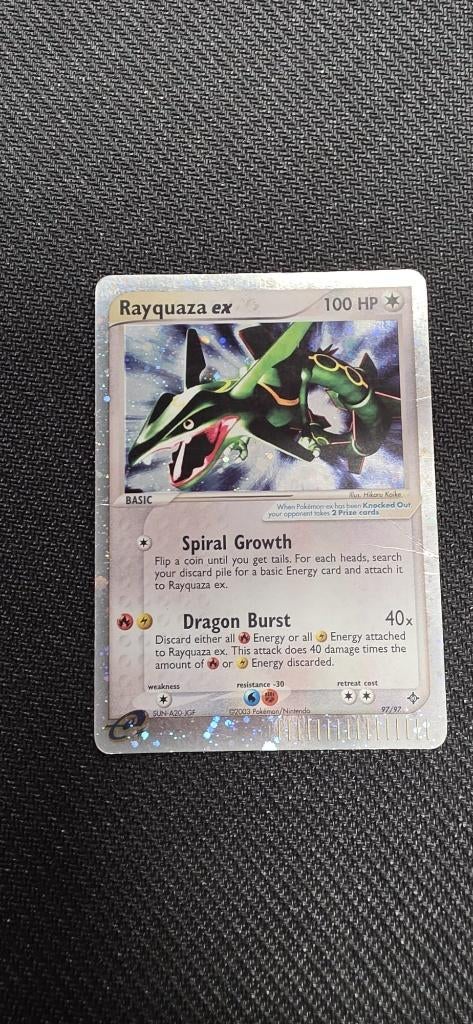 Pokémon Rayquaza ex 97-97, Ophalen of Verzenden, Zo goed als nieuw, Losse kaart, Foil