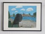 Schilderij: Hollandse stadshaven, Acrylverf, 35,5 x 45,5 cm, Minder dan 50 cm, Oorspronkelijke maker, Ophalen of Verzenden, Zo goed als nieuw