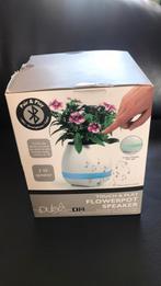 Muziek bloempotje met speaker leuk cadeau, Kunststof, Rond, Ophalen of Verzenden, Binnen