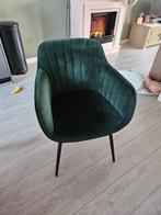 Te koop 4 eetkamer stoelen velvet groen, Huis en Inrichting, Stoelen, Ophalen, Modern / industrieel, Overige kleuren, Zo goed als nieuw