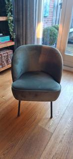 Stijlvolle groene fauteuil met zwarte poten., Ophalen, Overige kleuren, Zo goed als nieuw, Stof