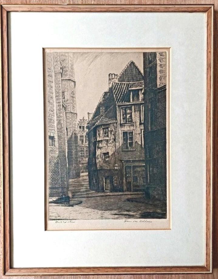 Utrecht.... ets ... Hans van Dokkum  ...., Antiek en Kunst, Kunst | Etsen en Gravures, Ophalen of Verzenden