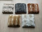 Set van 5 sierkussens -bont-look- 50x50 cm, Huis en Inrichting, Woonaccessoires | Kussens, Ophalen, Zo goed als nieuw, Bruin, Vierkant