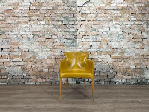Matteo Grassi Vela okergeel bij TheReSales, Huis en Inrichting, Stoelen, Zo goed als nieuw, Vijf, Zes of meer stoelen, Hout, Leer