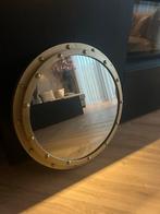 Ronde Spiegel met Gouden Rand kajuit raam, Huis en Inrichting, Ophalen, Minder dan 50 cm, Rond, Zo goed als nieuw