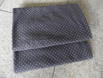 2x coupon - muisgrijs met witte stippen tralenka polyester beschikbaar voor biedingen