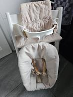 Witte Stokke tripp trapp, compleet met newbornset., Kinderen en Baby's, Kinderstoelen, Ophalen of Verzenden, Gebruikt, Meegroeistoel