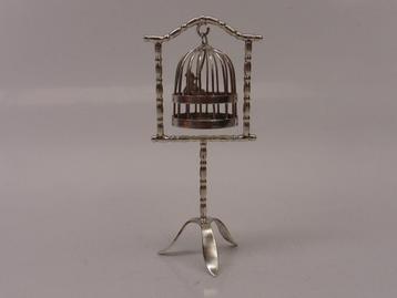 Zilveren miniatuur Vogelkooi                            Z420 beschikbaar voor biedingen