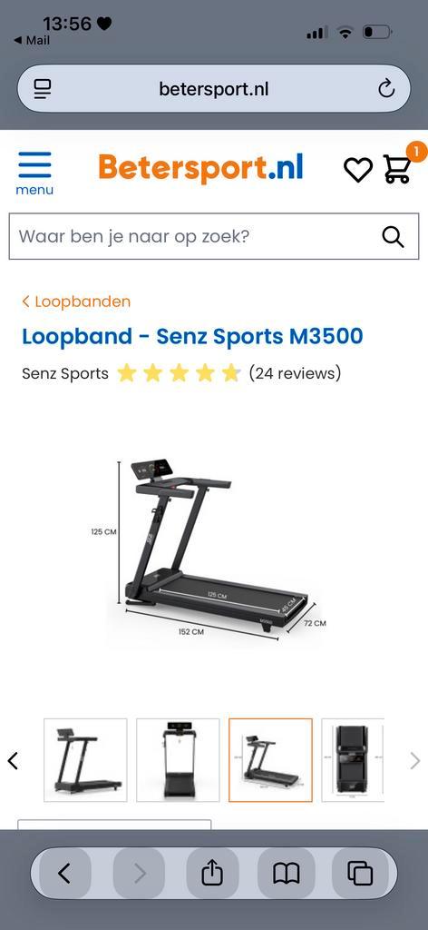Senz Sports M3500 Loopband - Nieuw!, Sport en Fitness, Fitnessapparatuur, Nieuw, Loopband, Benen, Metaal, Ophalen