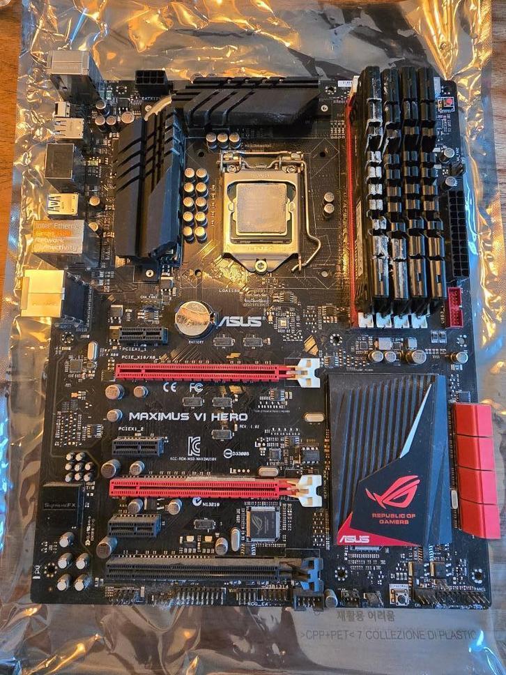 ASUS Maximus VI Hero, i7-4770K, 32GB RAM 2400mhz, Computers en Software, Moederborden, Gebruikt, Intel, DDR3, Ophalen of Verzenden