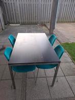 Tafel met 4 stoelen, Gebruikt, 100 tot 150 cm, Rechthoekig, 50 tot 100 cm