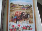 Borduurpatroon  Werk paarden in het Weiland   nr 5634, Hobby en Vrije tijd, Borduren en Borduurmachines, Verzenden, Nieuw, Handborduren