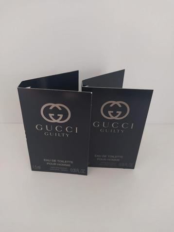 Nieuw 2x Gucci Guilty Pour Homme Parfum edt sample 1,5 ml beschikbaar voor biedingen