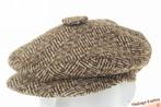 Vintage Pet met drukknoop Tonak bruin wit wol 56, Kleding | Heren, Hoeden en Petten, Tonak, Ophalen of Verzenden, Gedragen, Pet