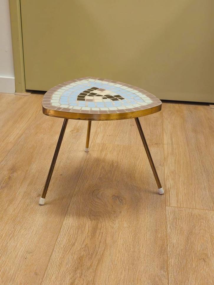 Vintage Mozaïek Bijzettafel Plantentafeltje Tafeltje, Verzamelen, Retro, Ophalen of Verzenden
