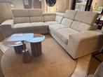 Hoekbank L-255x255 Creme Ribstof Direct/Leverbaar E-7132, 250 tot 300 cm, Metaal, Hoekbank, Nieuw