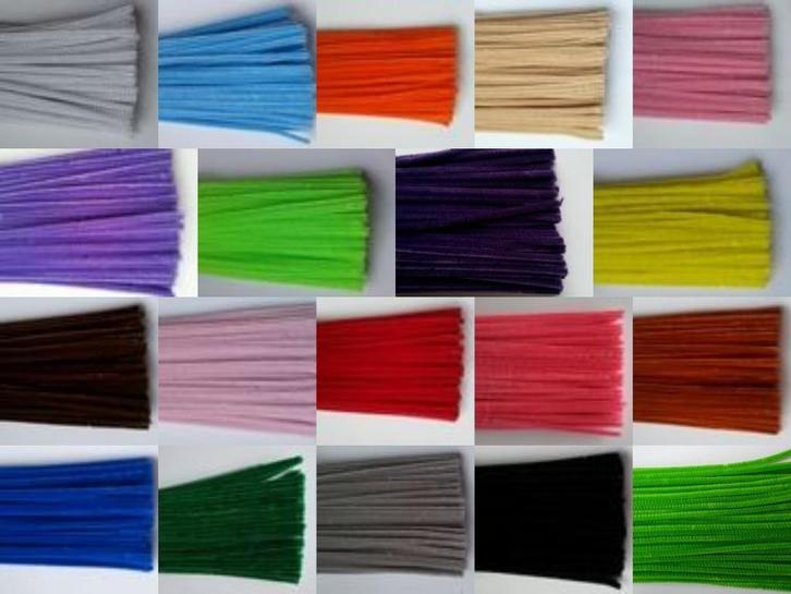 Chenilledraad 25 - 50 cm., 20 kleuren ijzerdraad pijpenrager, Hobby en Vrije tijd, Knutselen, Nieuw, Materiaal, Ophalen of Verzenden