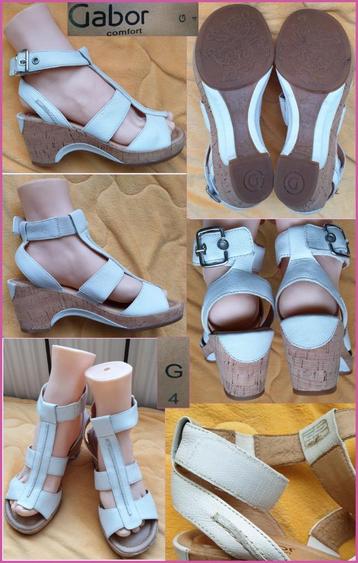 GABOR witte leren sandalen met klittenband maat 37 nieuw beschikbaar voor biedingen