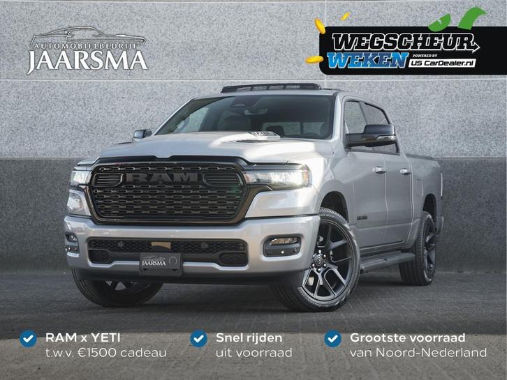 Dodge Ram 1500 Sport Night Edition 3.0 STT 420pk CrewCab |Pa, Auto's, Dodge, Bedrijf, Te koop, RAM 1500, Lederen bekleding, Metallic lak