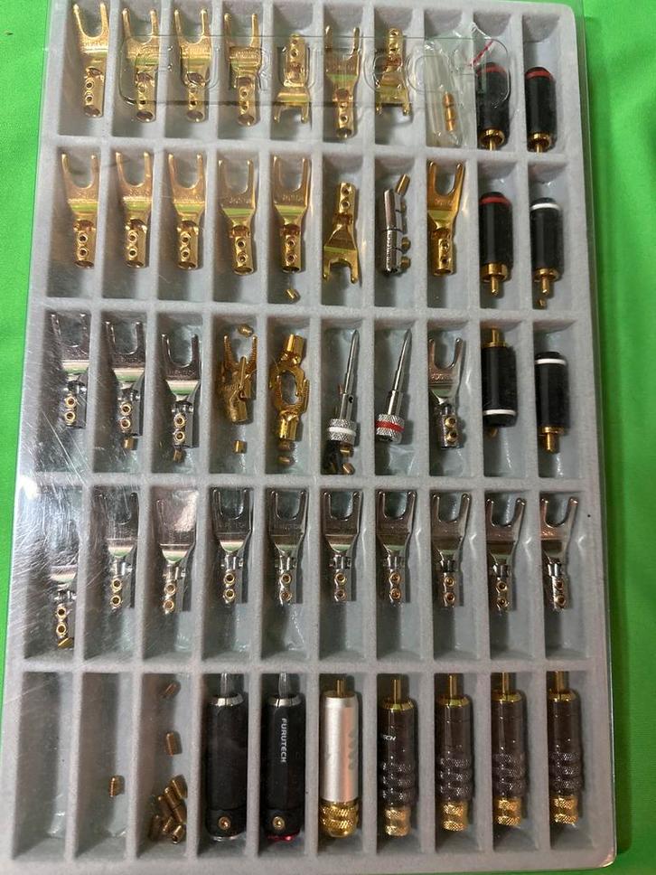 Furutech Connectoren: RCA, Banana Pluggen, Spades, Audio, Tv en Foto, Audiokabels en Televisiekabels, Gebruikt, Overige kabels