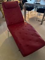 Lederen Ligstoel met Metalen Poten chroom, Huis en Inrichting, Leer, Ophalen of Verzenden, Zo goed als nieuw, 75 tot 100 cm