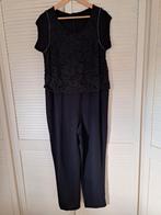 Norah 46 zwarte Jumpsuit met kanten top en zilveren bies., Kleding | Dames, Jumpsuits, Zwart, Maat 46/48 (XL) of groter, Ophalen of Verzenden