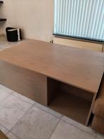 Grote houten salontafel met opbergruimte, Ophalen, 100 tot 150 cm, 50 tot 100 cm, Zo goed als nieuw