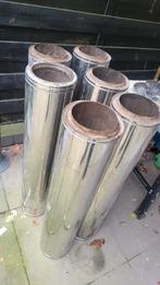 Dubbelwandige geïsoleerde kachelpijp 150/200 - 6 stuks, Doe-het-zelf en Verbouw, Buizen en Afvoer, Ophalen, Rvs, Minder dan 2 meter